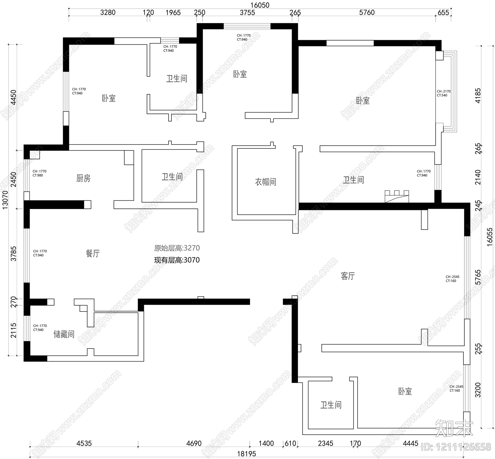 大平层cad施工图下载【ID:1211126658】