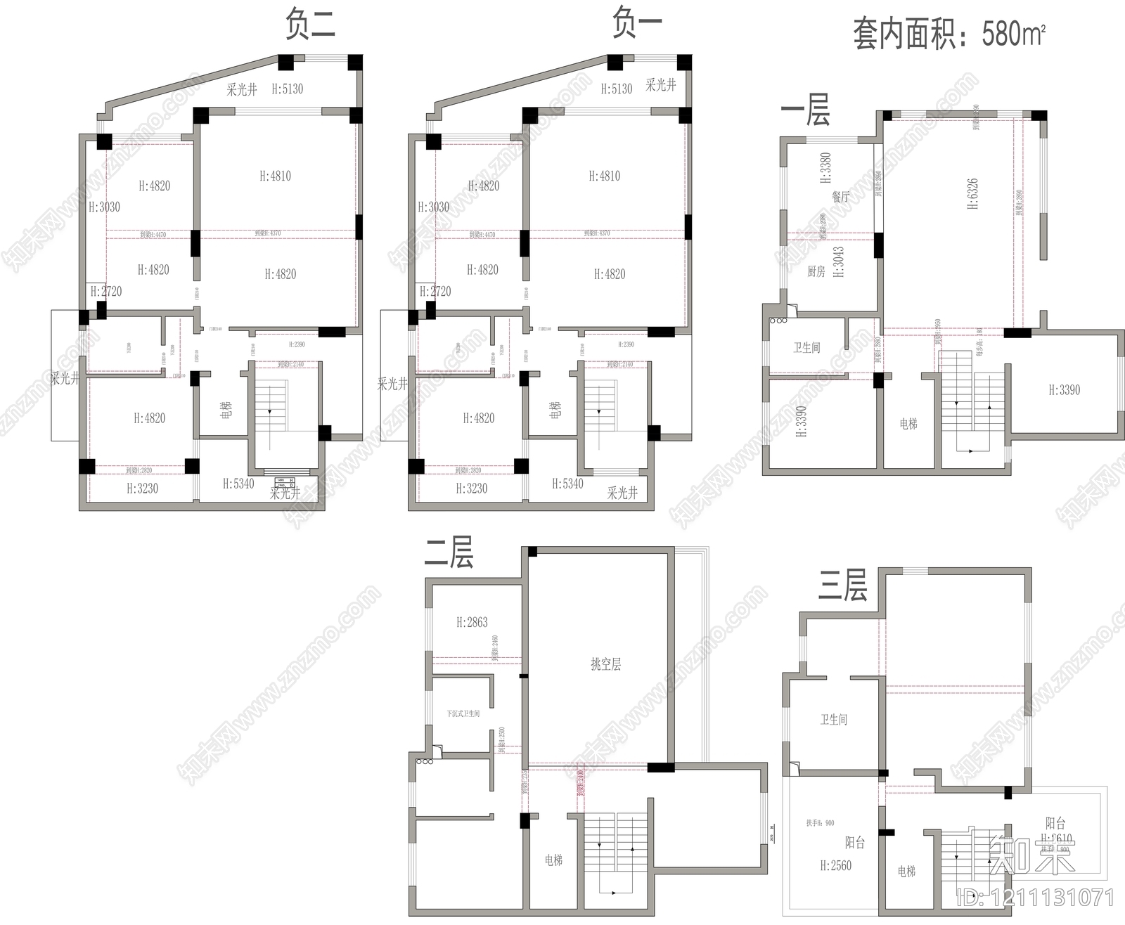 别墅cad施工图下载【ID:1211131071】