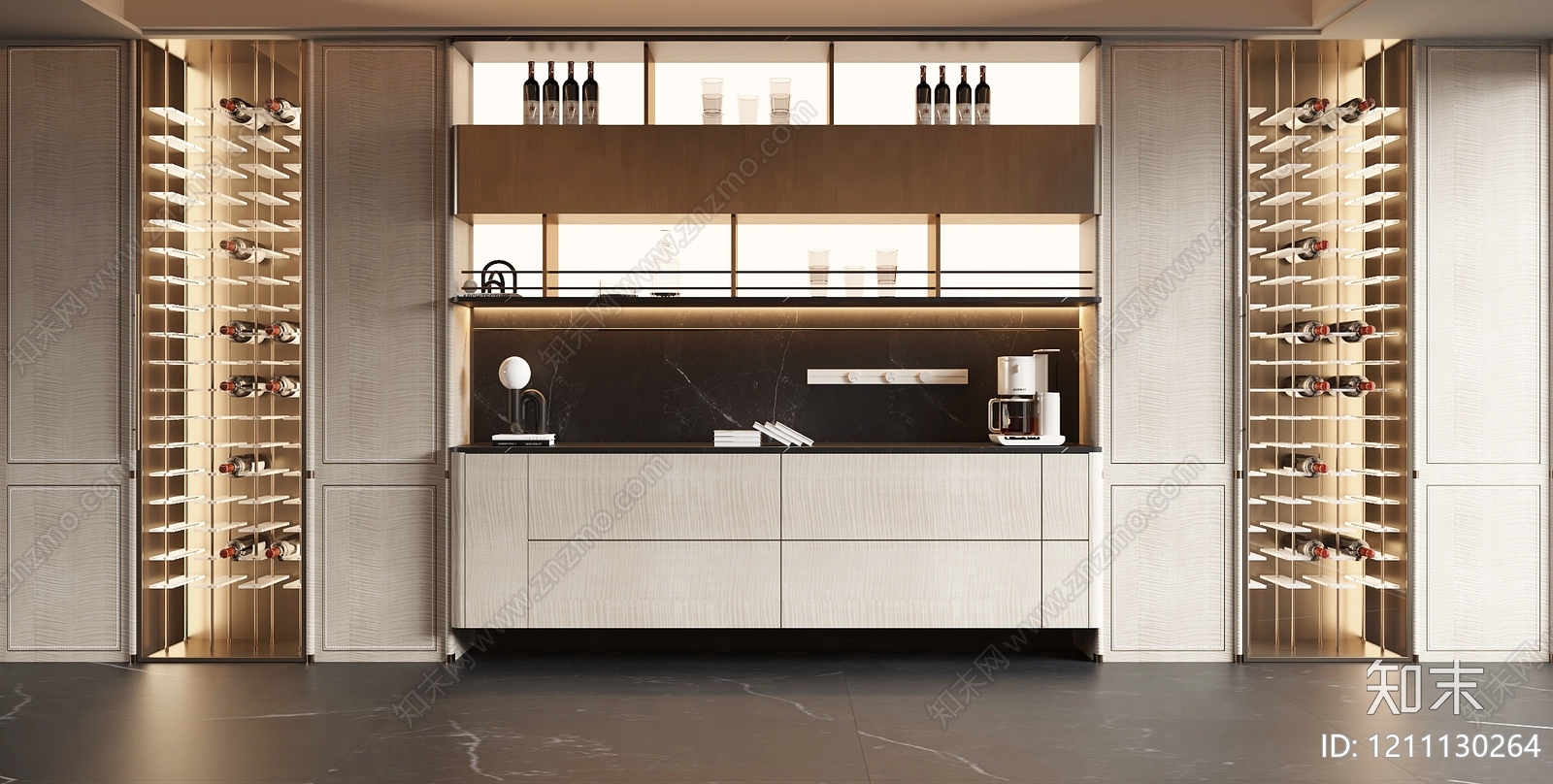现代简约酒窖SU模型下载【ID:1211130264】