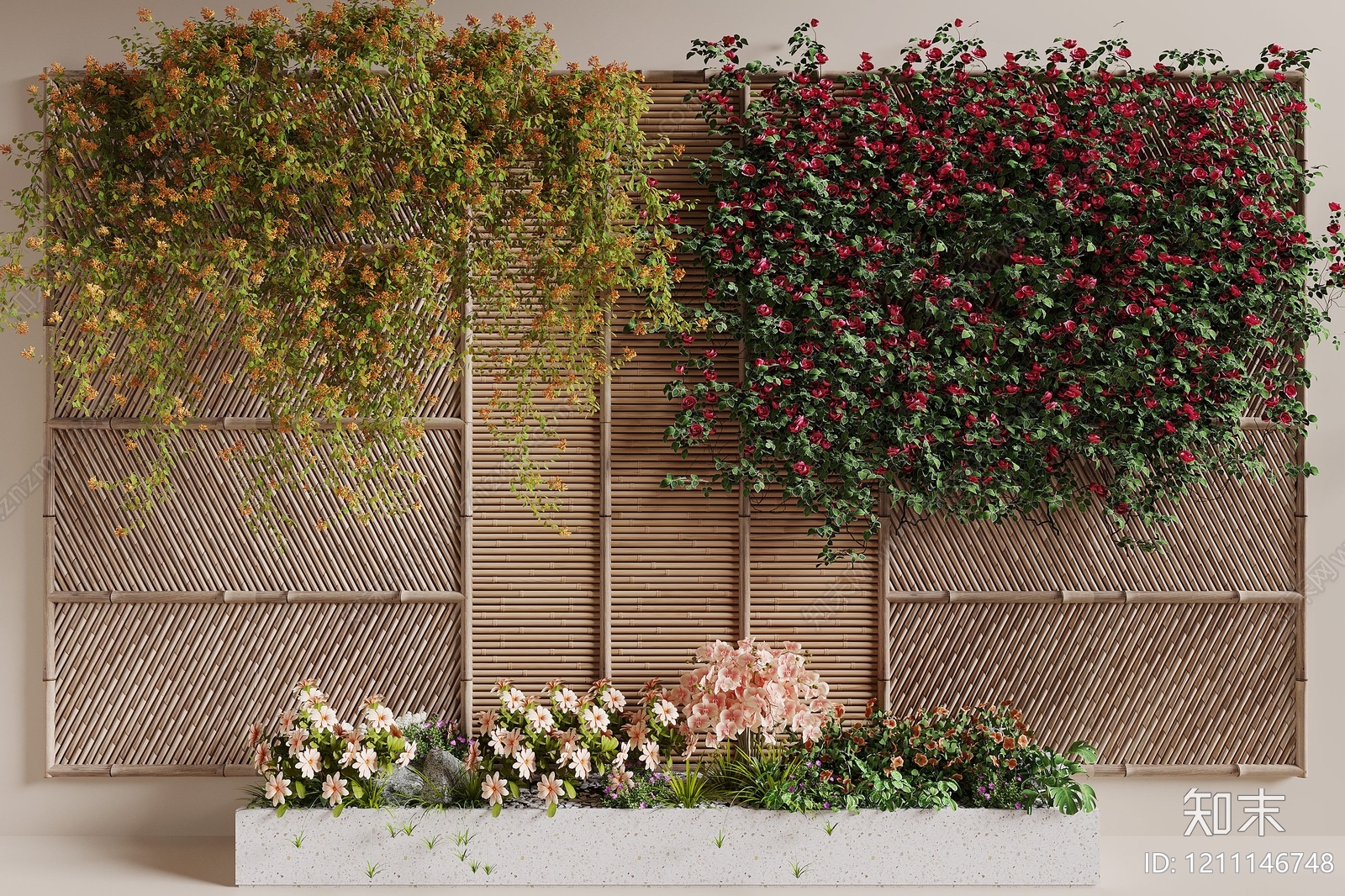 新中式垂直绿化SU模型下载【ID:1211146748】