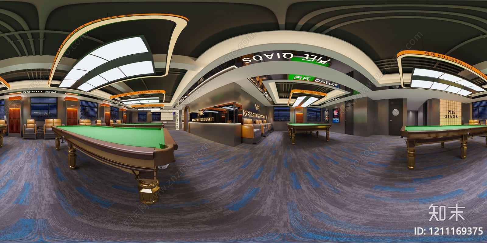 现代简约台球室3D模型下载【ID:1211169375】