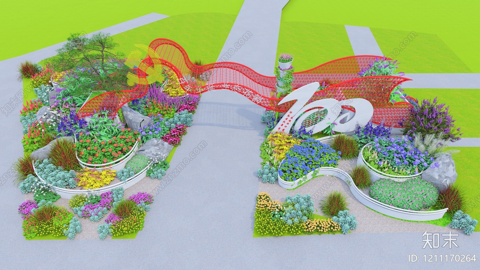 主题性景观设计广场景观SU模型下载【ID:1211170264】