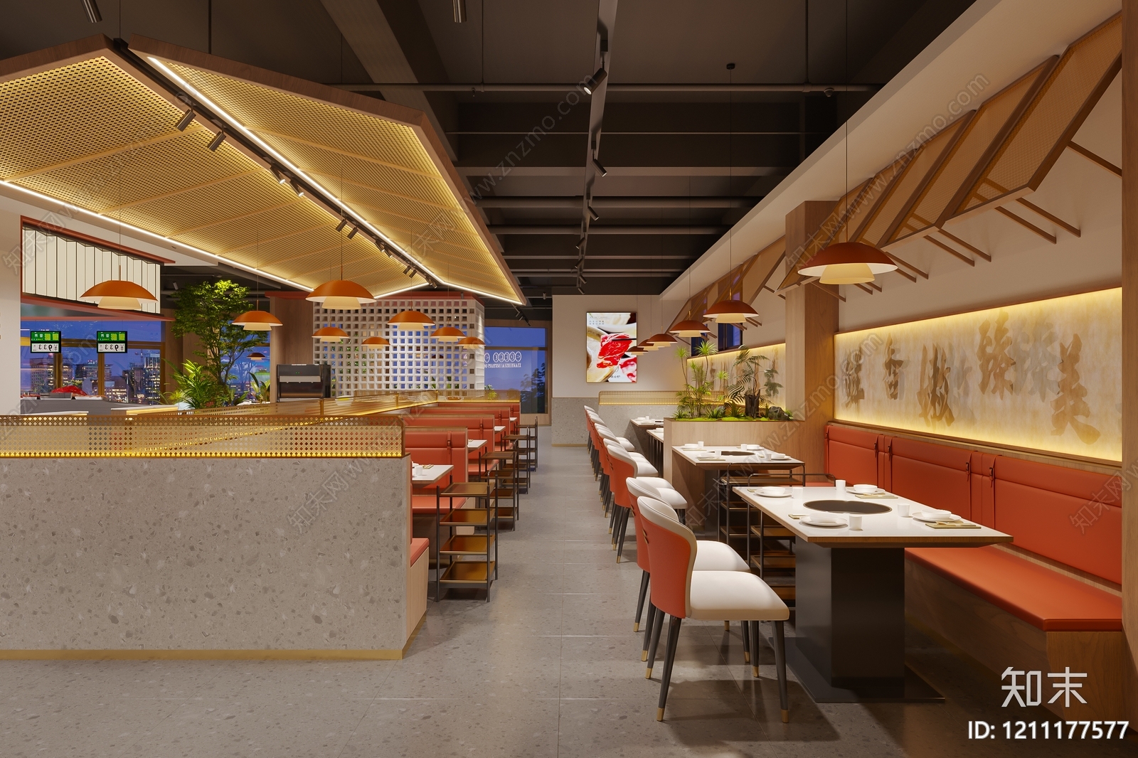 新中式火锅店3D模型下载【ID:1211177577】