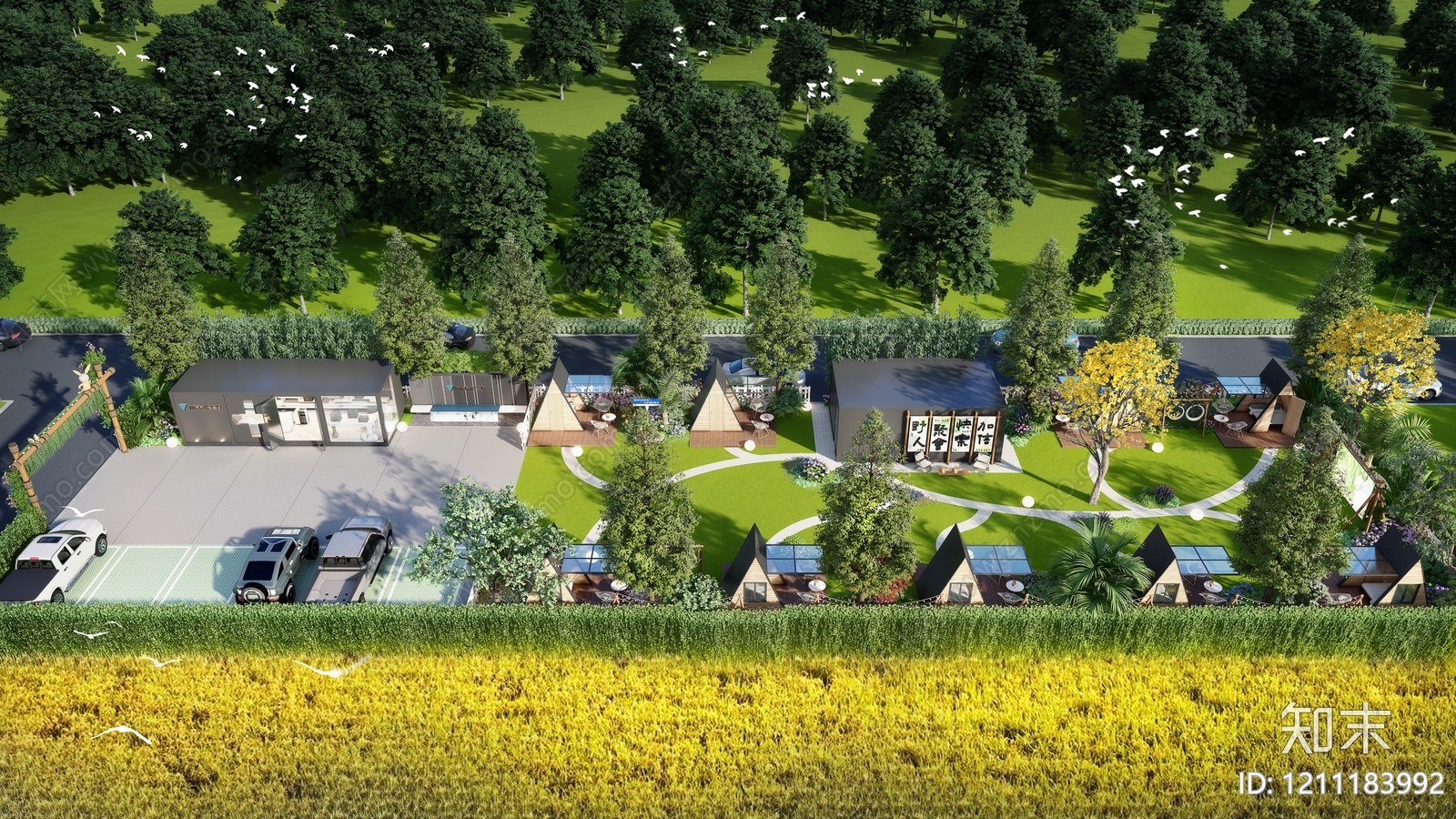 现代自然风房车营地SU模型下载【ID:1211183992】