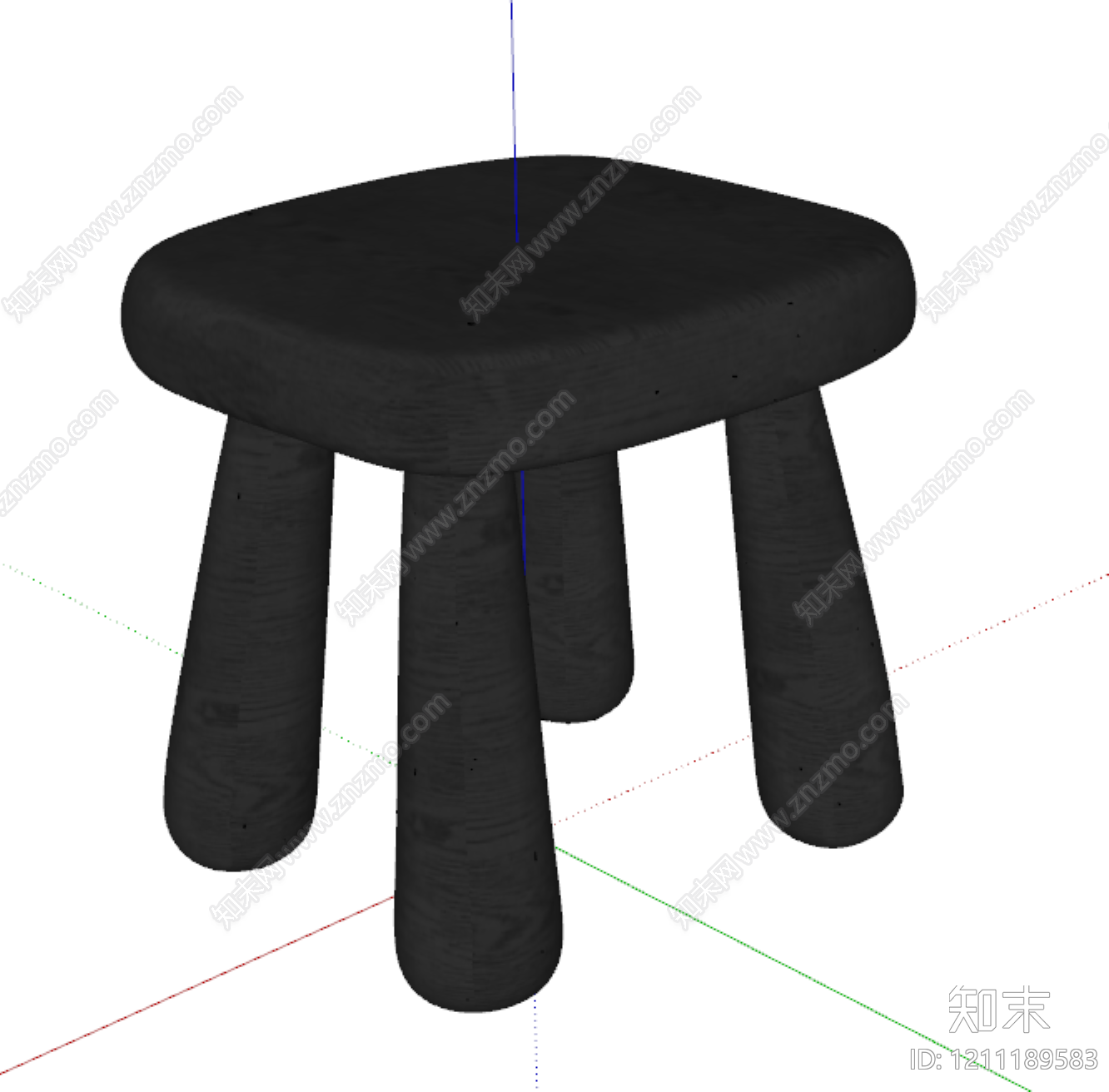 日式侘寂沙发凳SU模型下载【ID:1211189583】