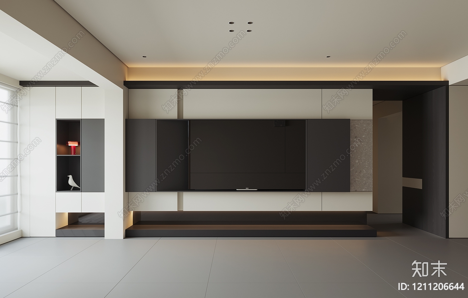 极简电视背景墙3D模型下载【ID:1211206644】