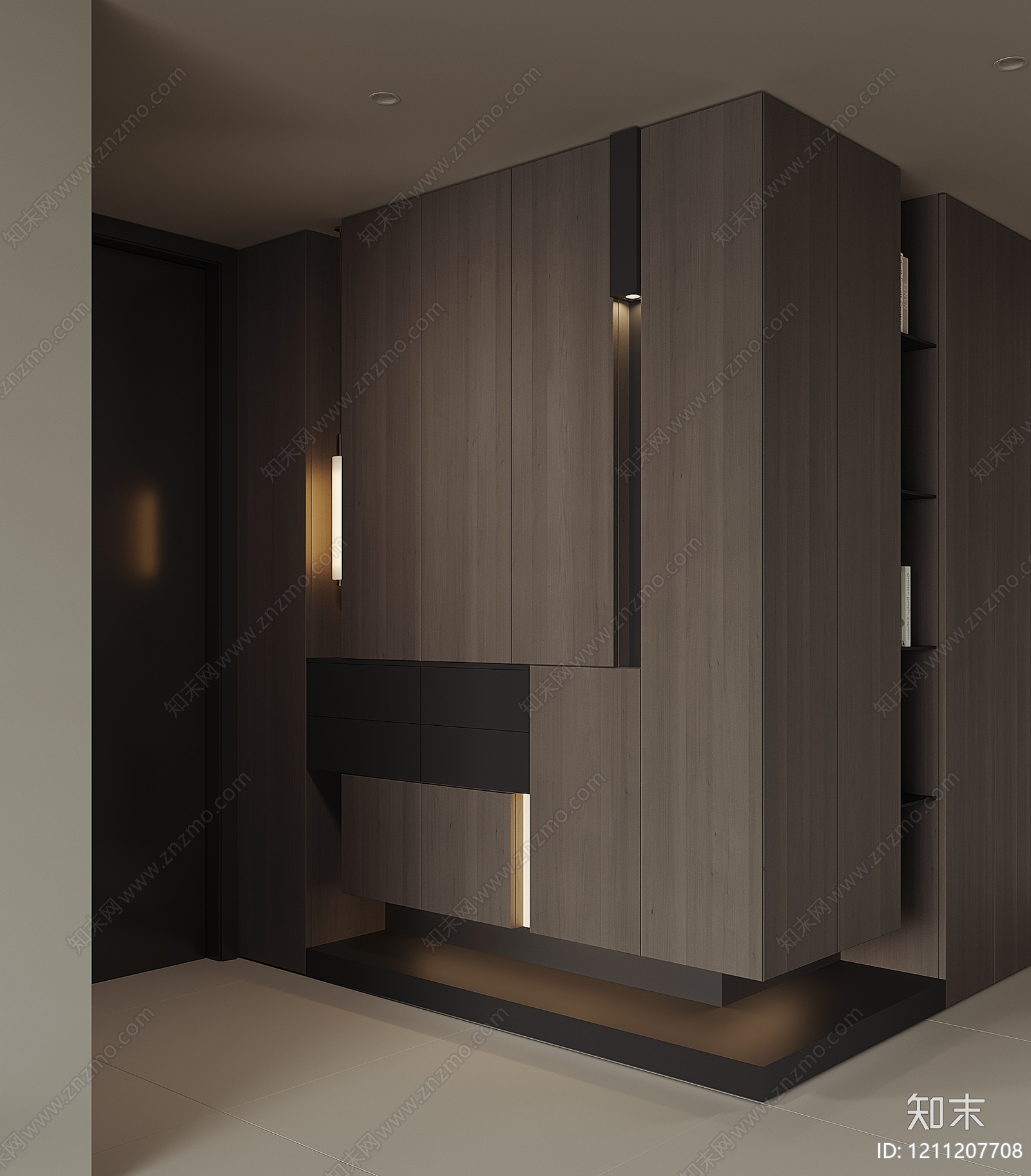 极简鞋柜3D模型下载【ID:1211207708】