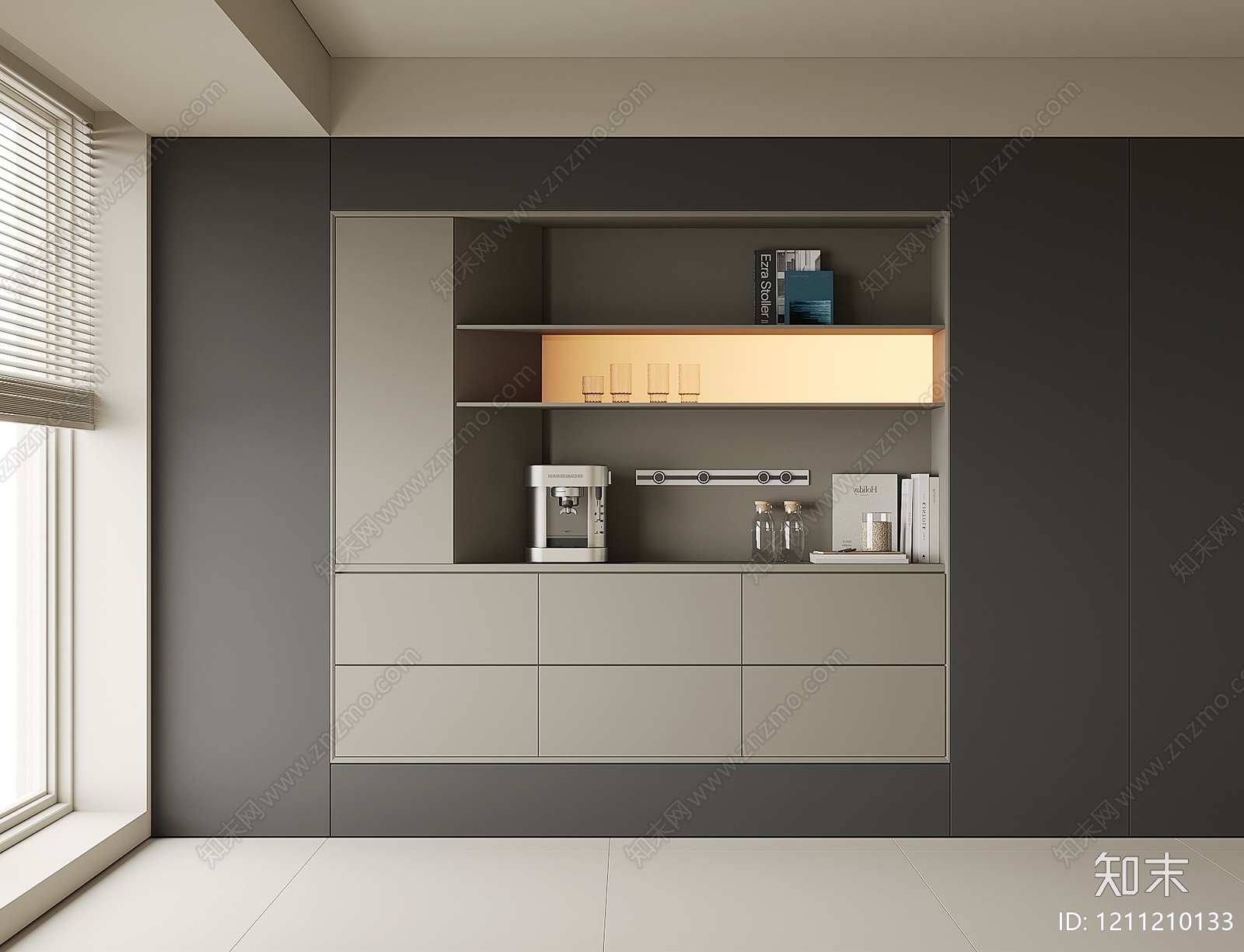 极简酒柜3D模型下载【ID:1211210133】