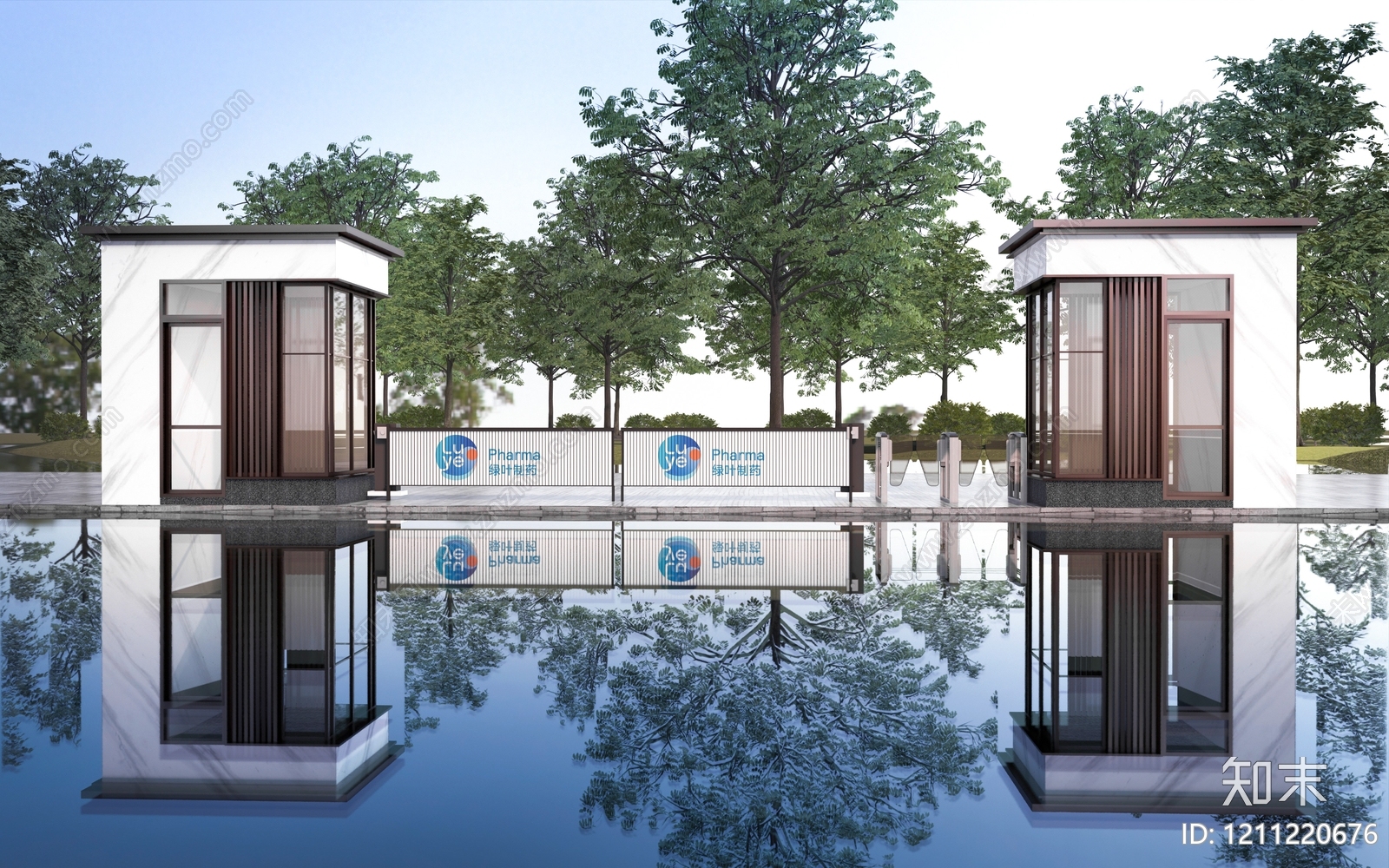 新中式门卫室SU模型下载【ID:1211220676】