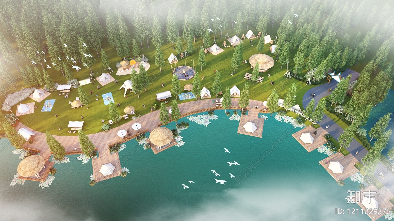 自然野奢风房车营地SU模型下载【ID:1211229372】