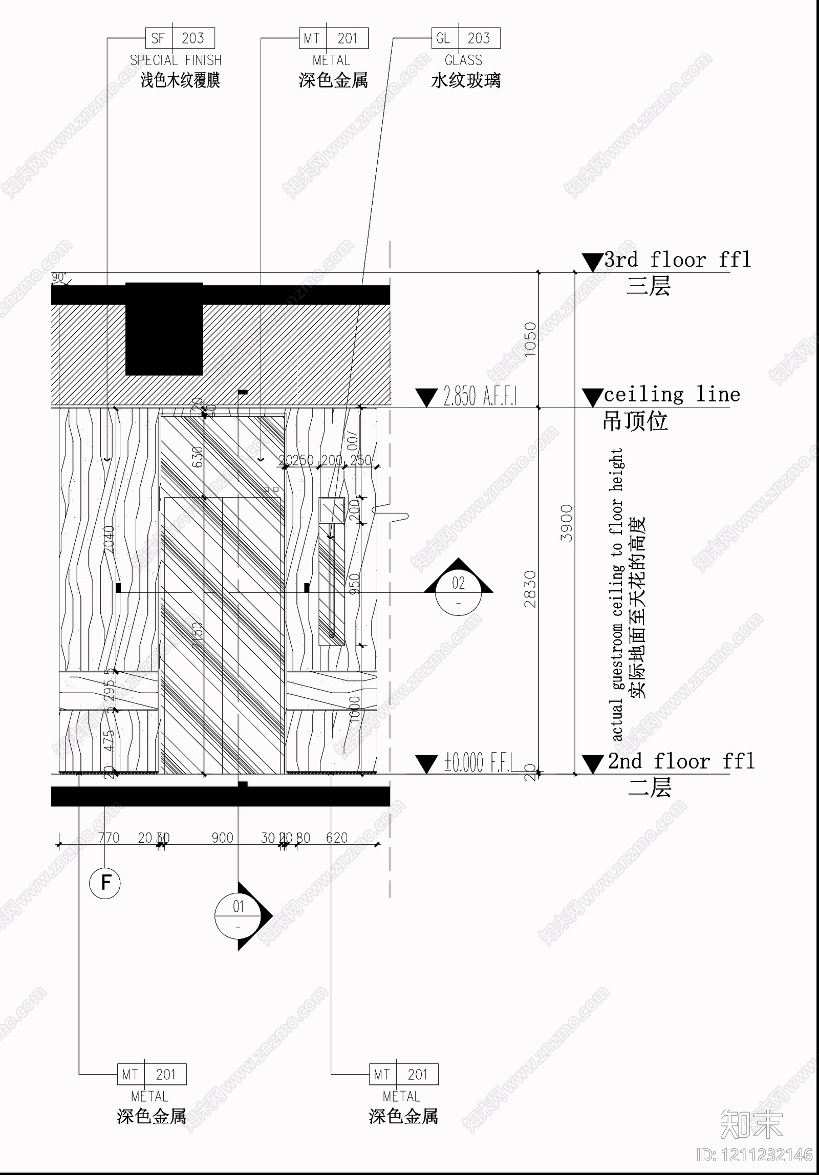 背景墙节点cad施工图下载【ID:1211232146】