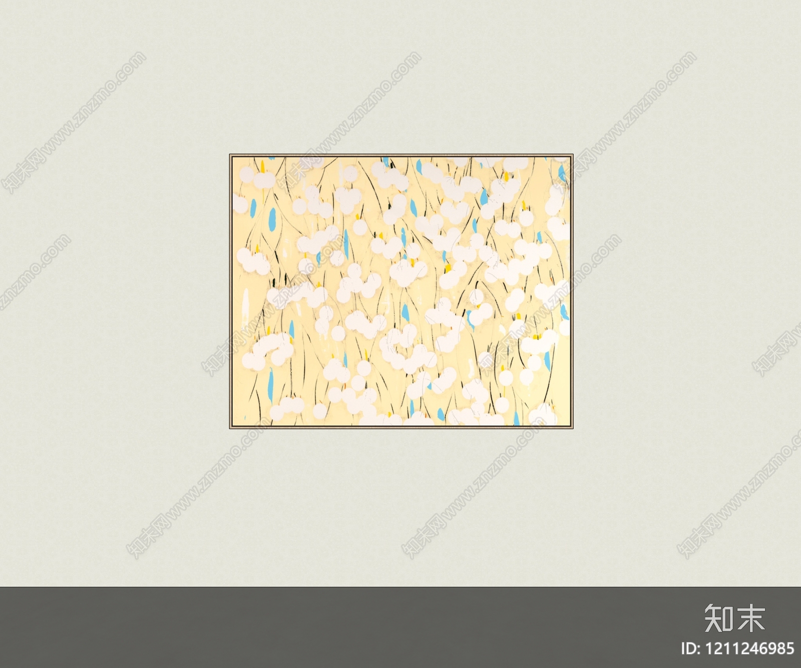 奶油风挂画SU模型下载【ID:1211246985】