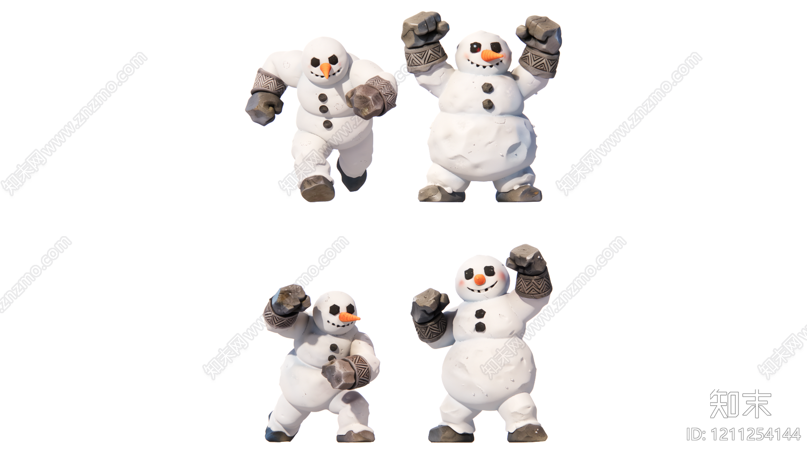 卡通风格雕塑摆件SU模型下载【ID:1211254144】