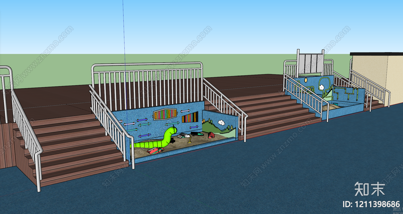 儿童主题乐园风格幼儿园SU模型下载【ID:1211398686】