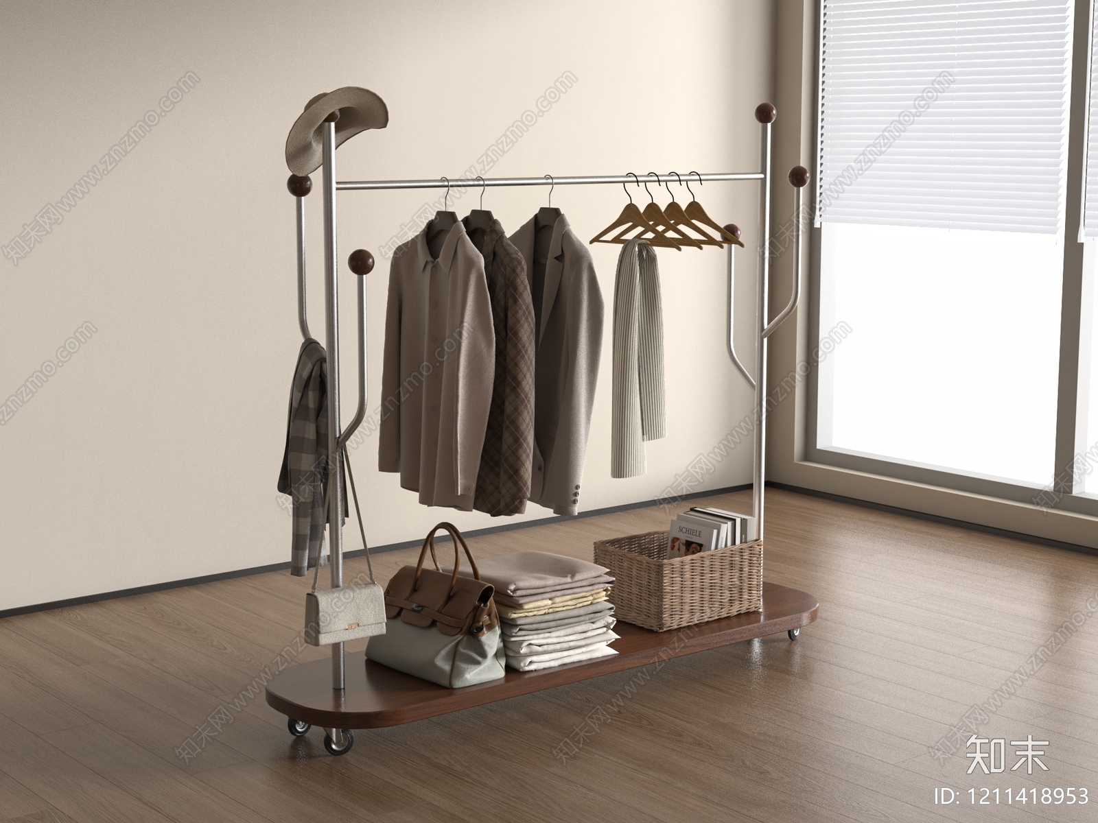 现代简约晾衣架3D模型下载【ID:1211418953】