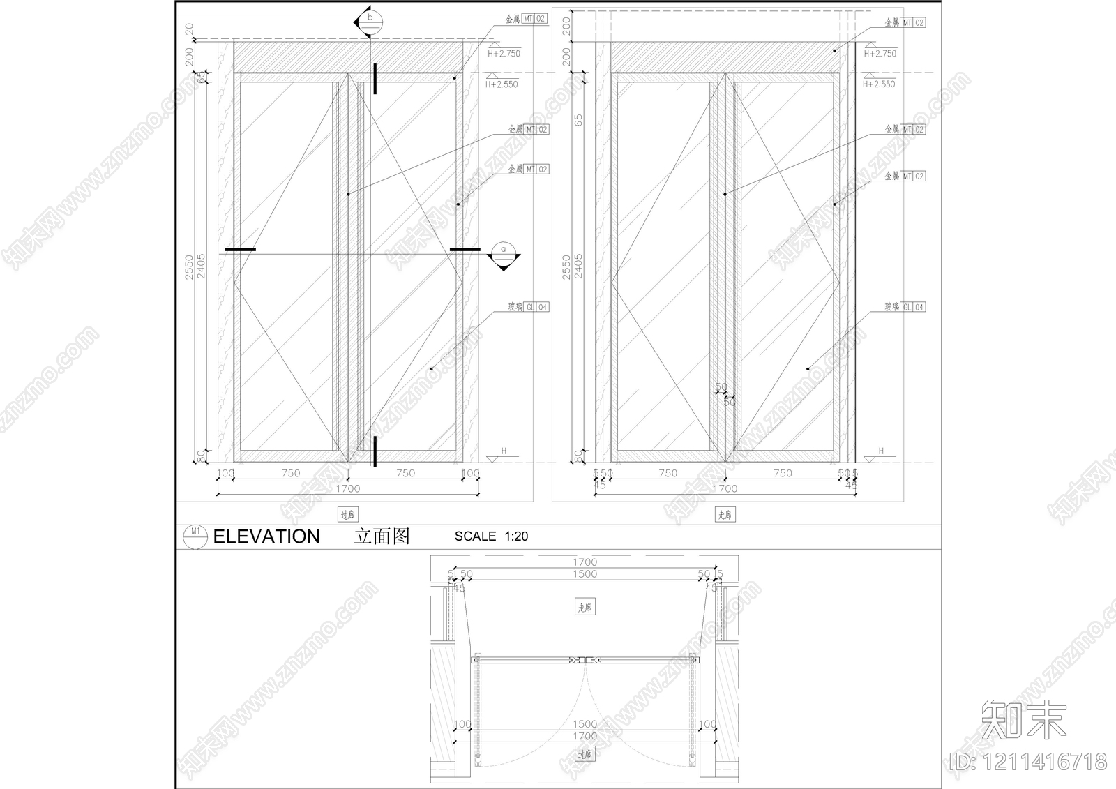 玻璃门节点施工图下载【ID:1211416718】