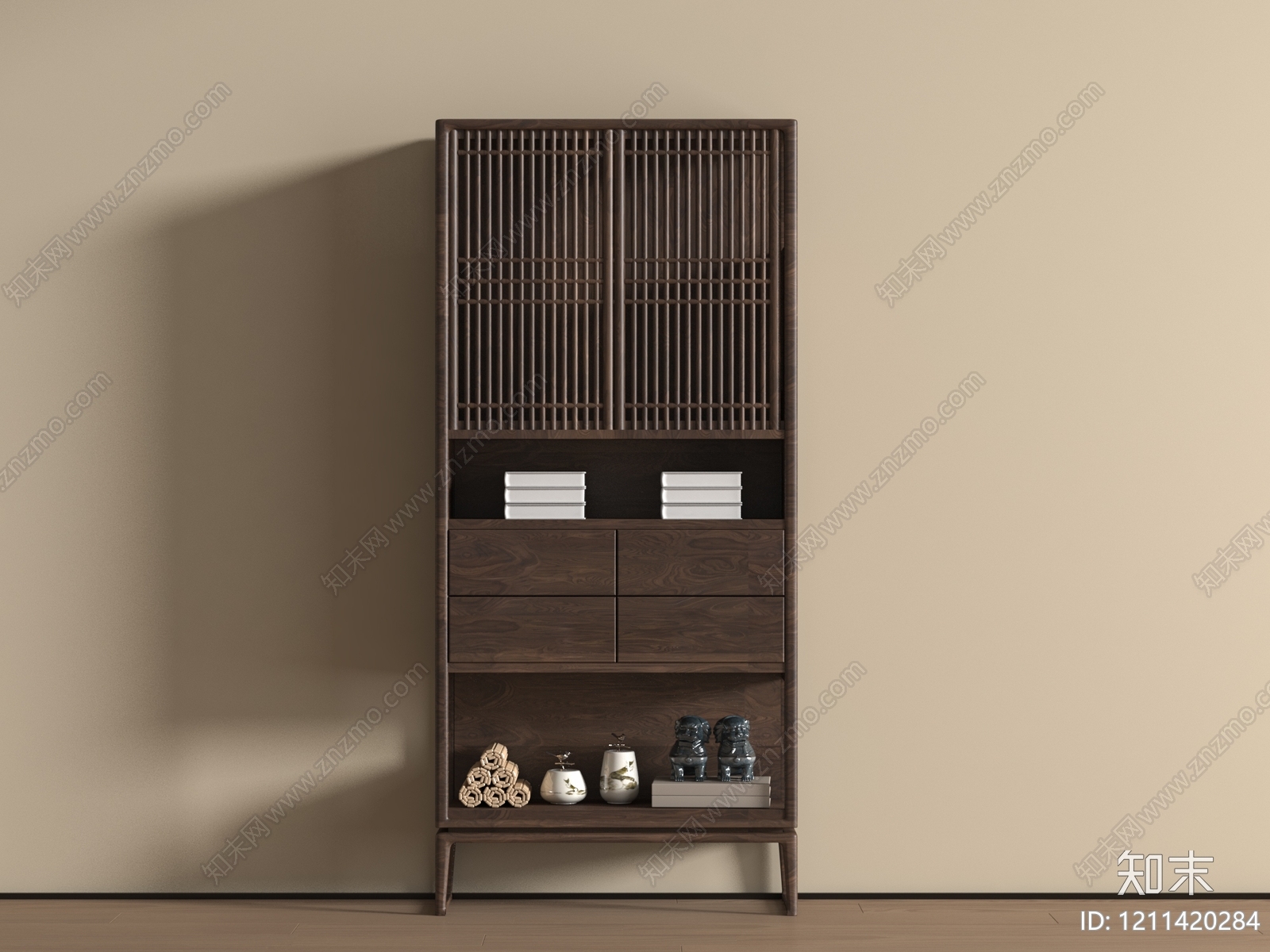 新中式博古架3D模型下载【ID:1211420284】