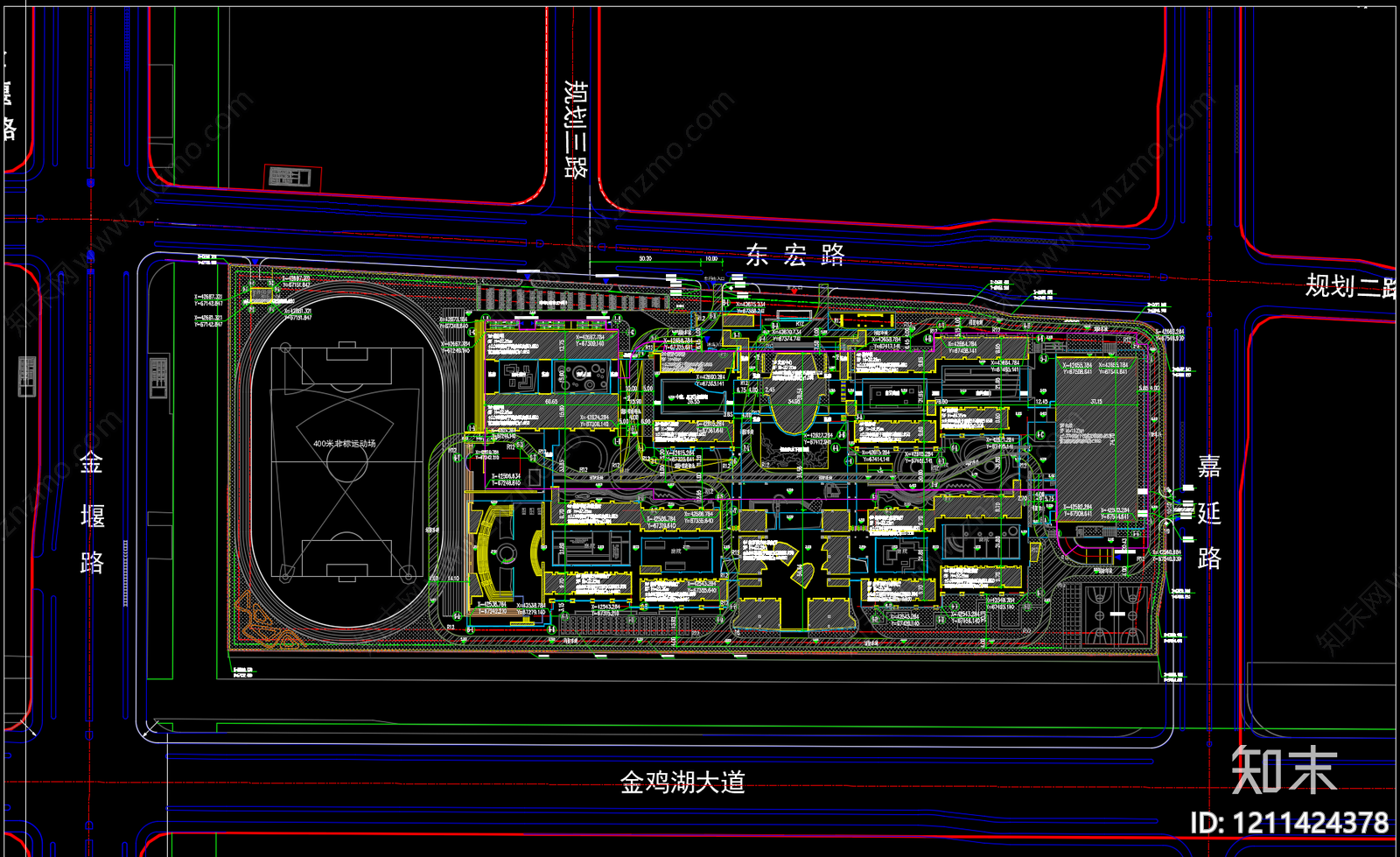 现代学校建筑cad施工图下载【ID:1211424378】
