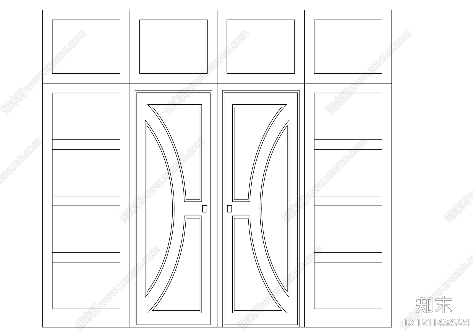 现代门施工图下载【ID:1211438924】