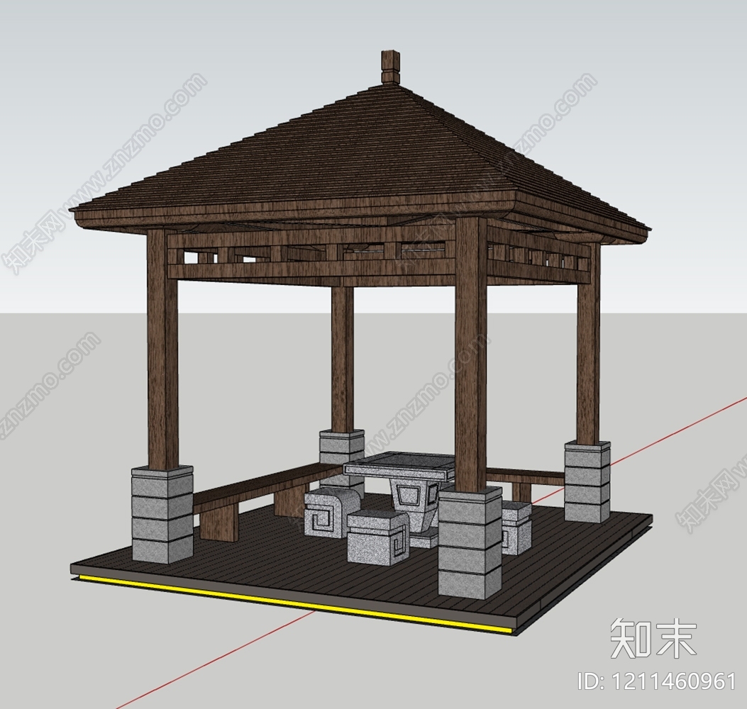 新中式小公建SU模型下载【ID:1211460961】