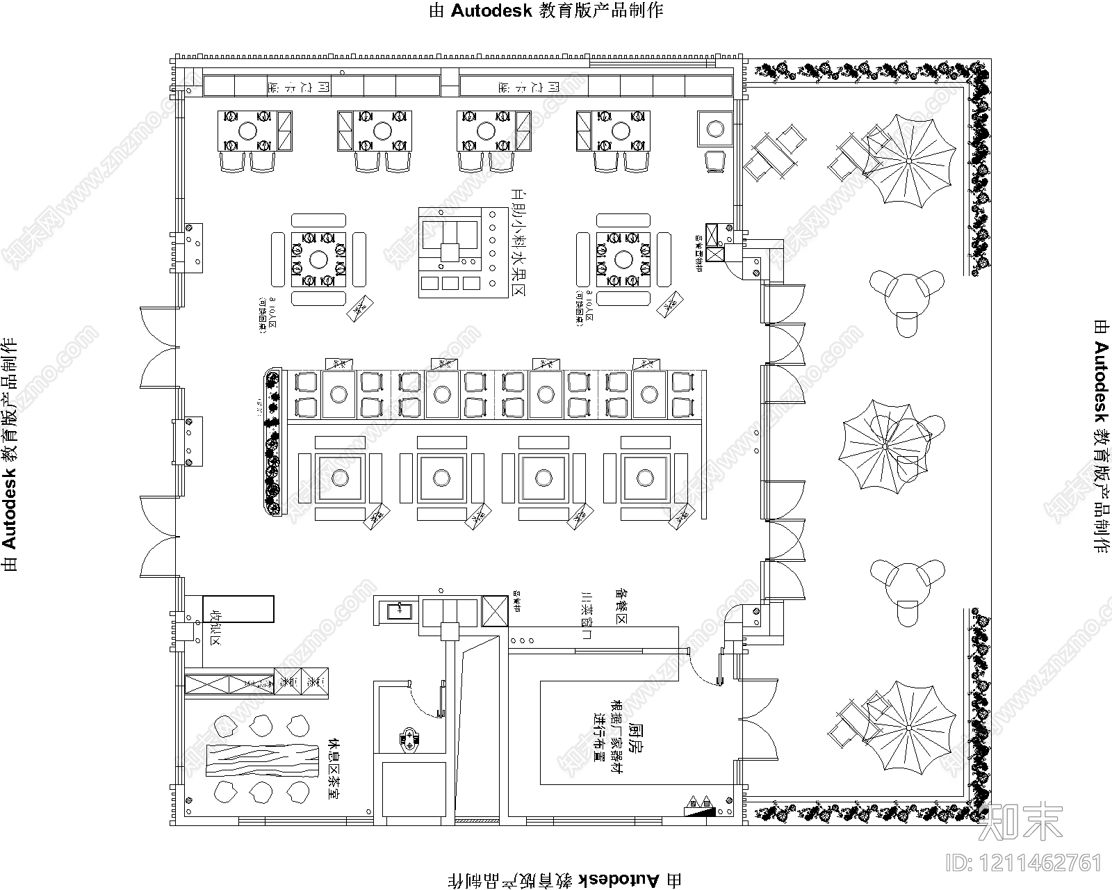 现代火锅店施工图下载【ID:1211462761】