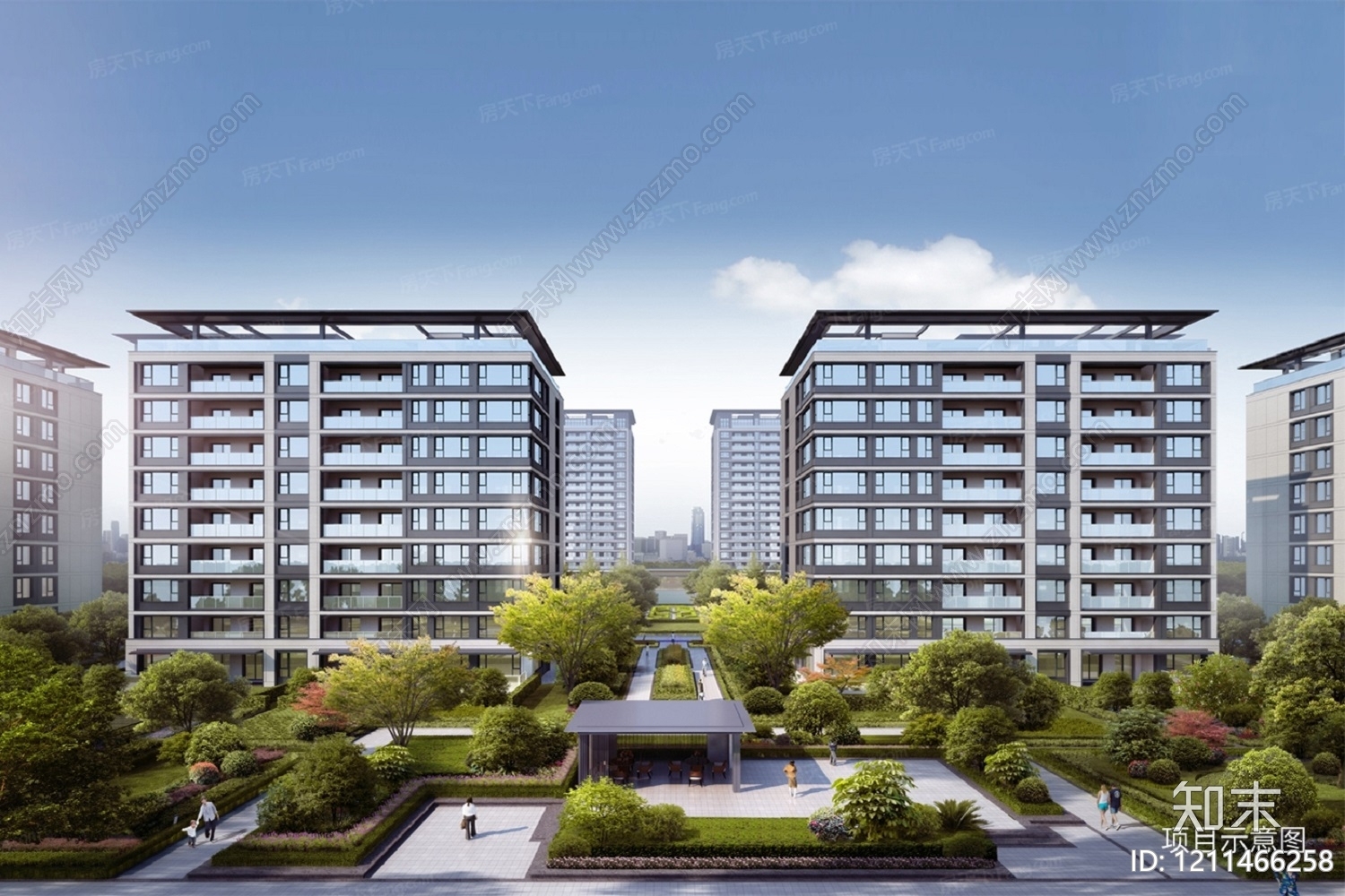 现代简约小区建筑SU模型下载【ID:1211466258】