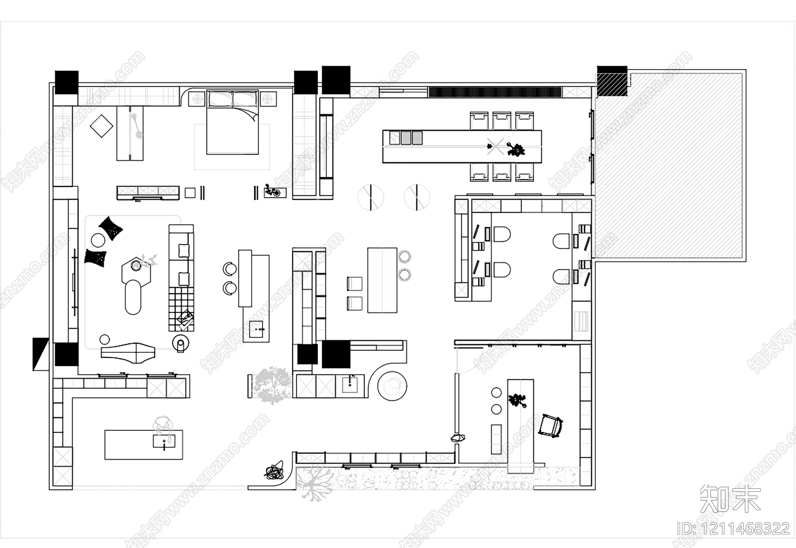 现代商场cad施工图下载【ID:1211468322】