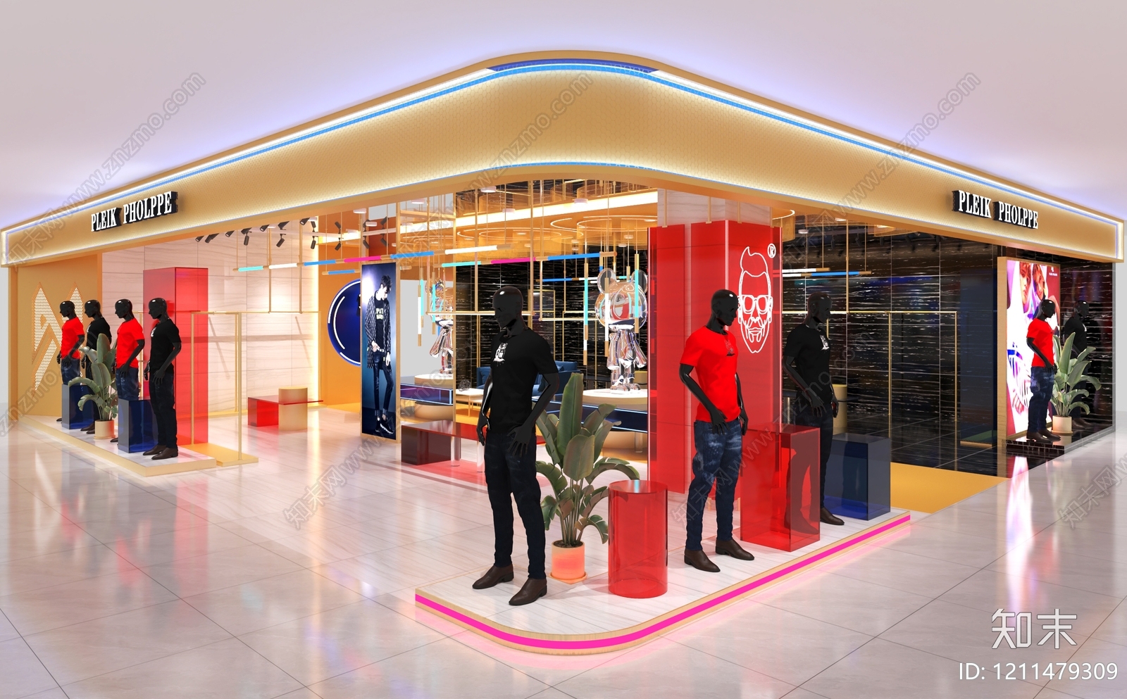 现代轻奢服装店3D模型下载【ID:1211479309】