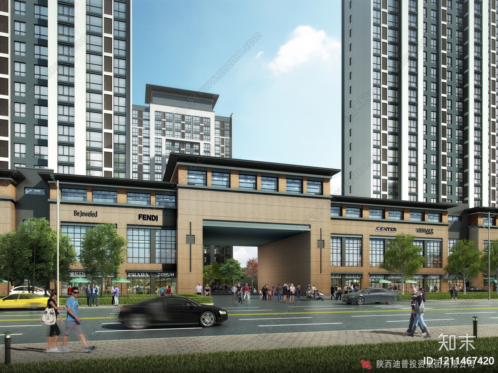 新中式高层住宅3D模型下载【ID:1211467420】