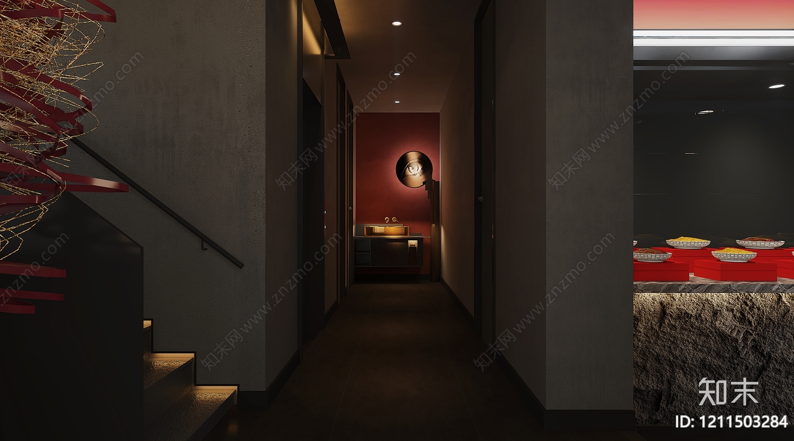 新中式其他餐饮空间3D模型下载【ID:1211503284】