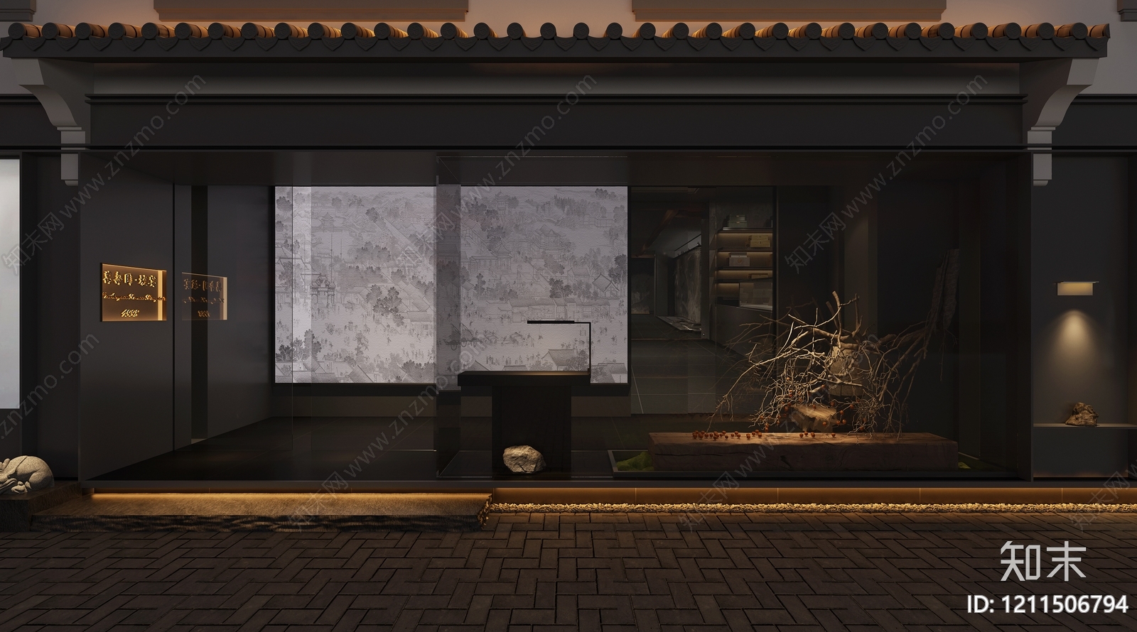 新中式商业街3D模型下载【ID:1211506794】