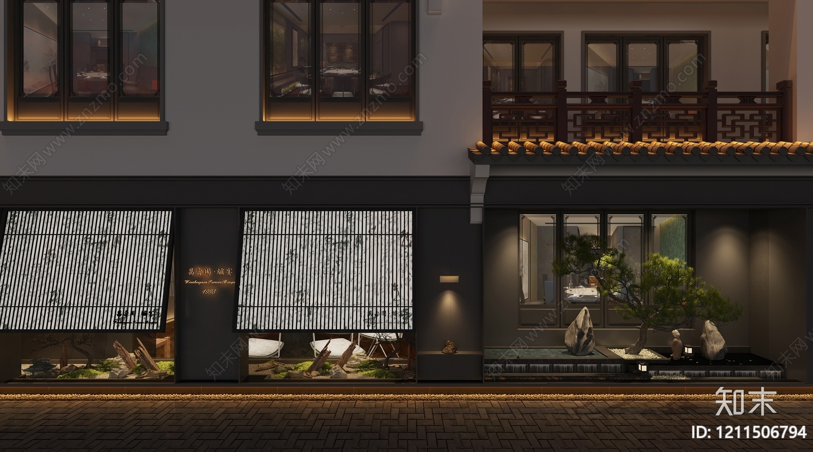 新中式商业街3D模型下载【ID:1211506794】