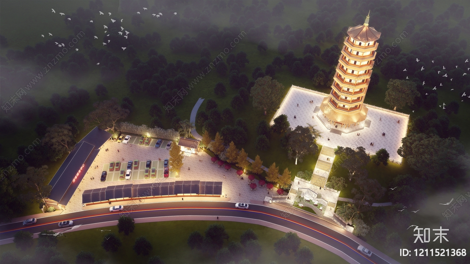 新中式小公建SU模型下载【ID:1211521368】