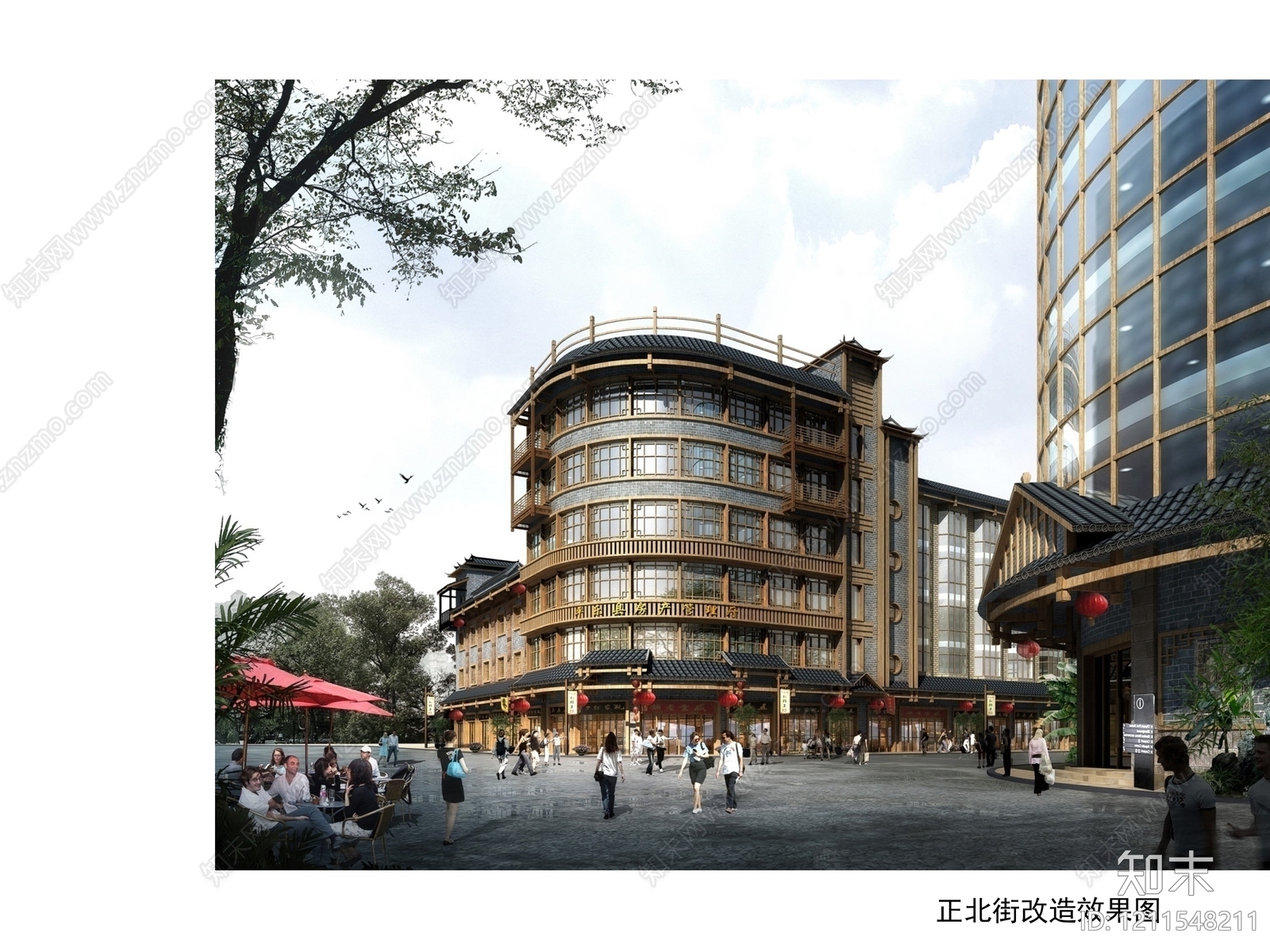 现代新中式街道立面改造下载【ID:1211548211】