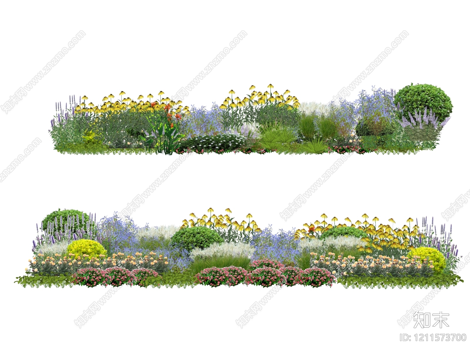 花境式景观花境SU模型下载【ID:1211573700】