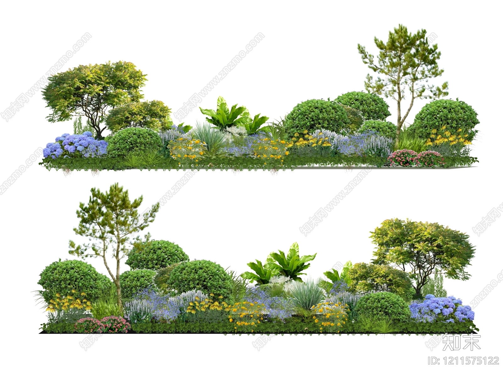 新中式景观花境SU模型下载【ID:1211575122】