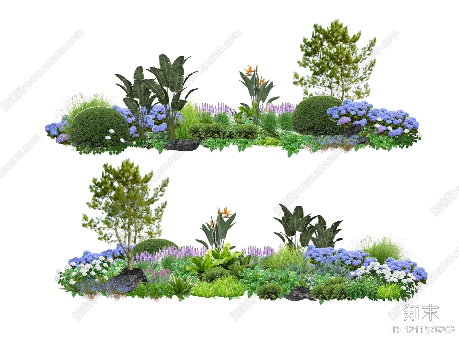 新中式景观花境SU模型下载【ID:1211576262】