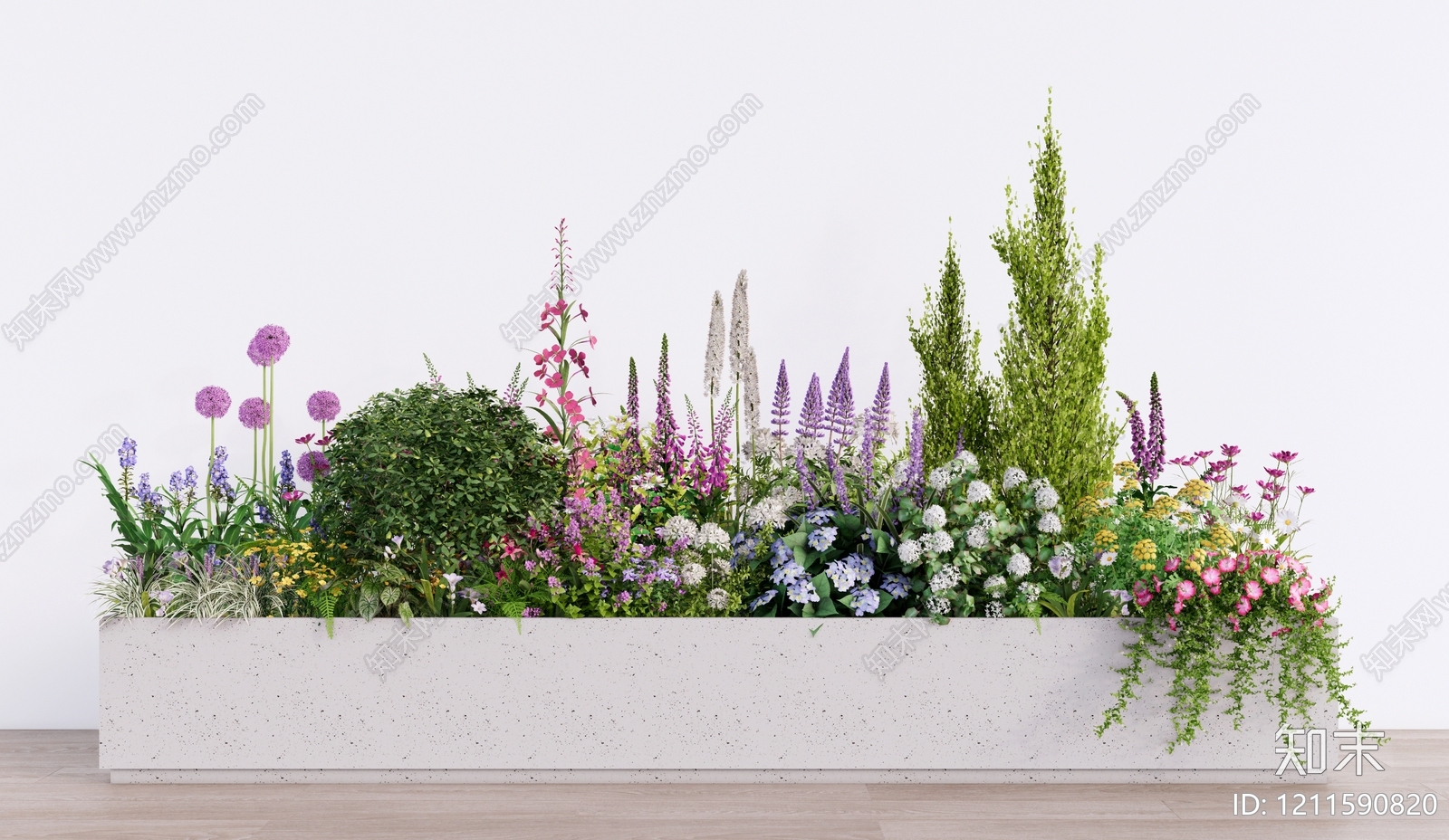 现代自然风花境SU模型下载【ID:1211590820】