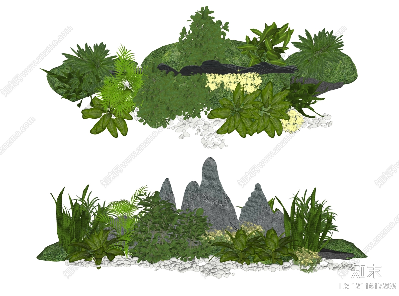 新中式景观假山SU模型下载【ID:1211617206】