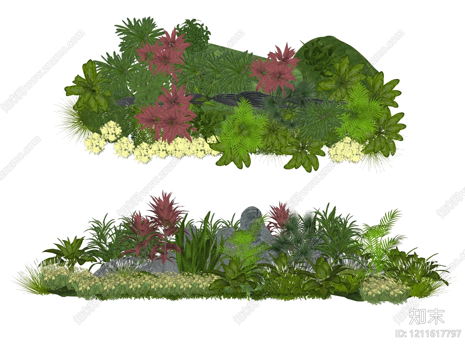 热带植物景观花境SU模型下载【ID:1211617797】