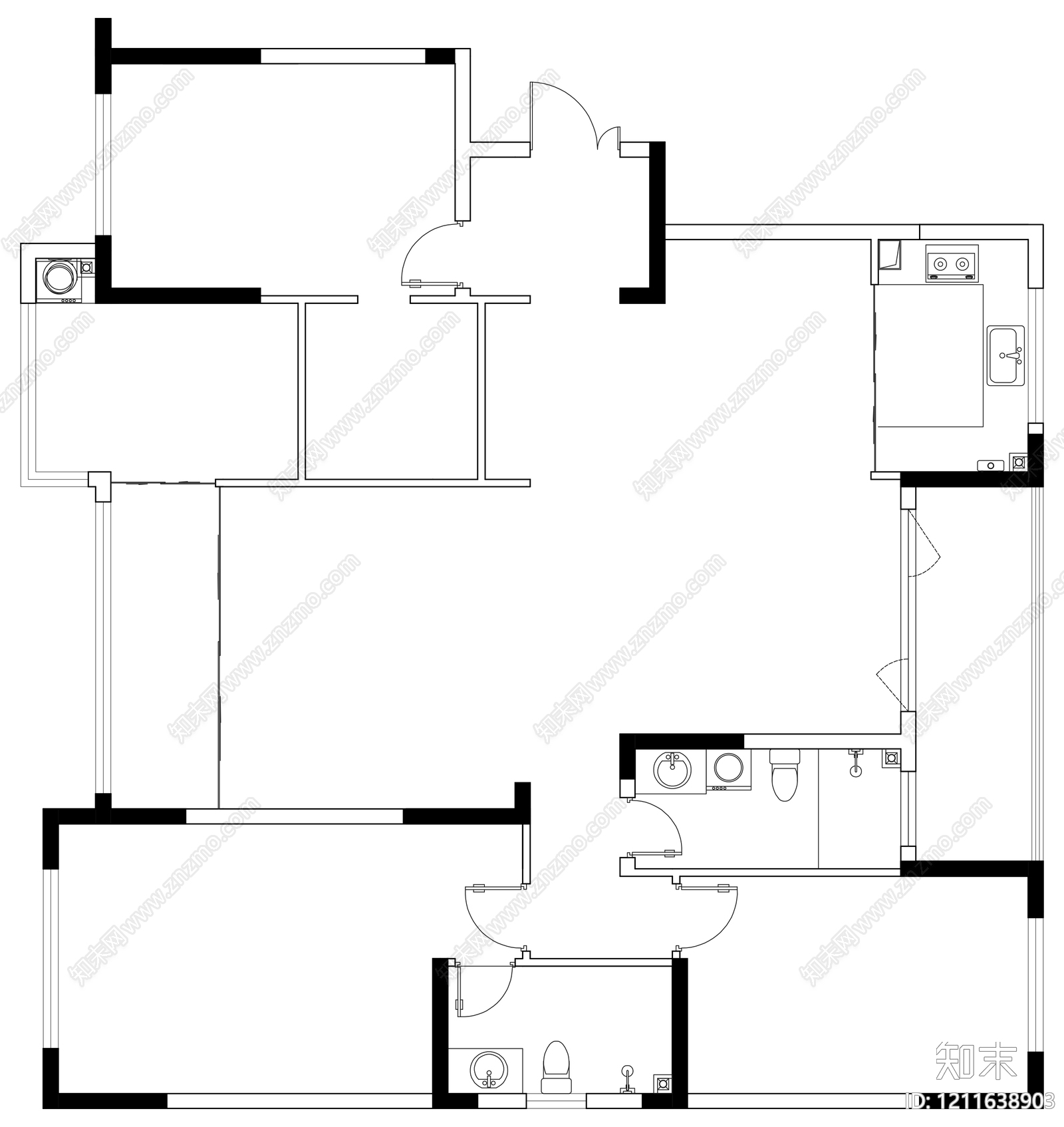 大平层cad施工图下载【ID:1211638903】