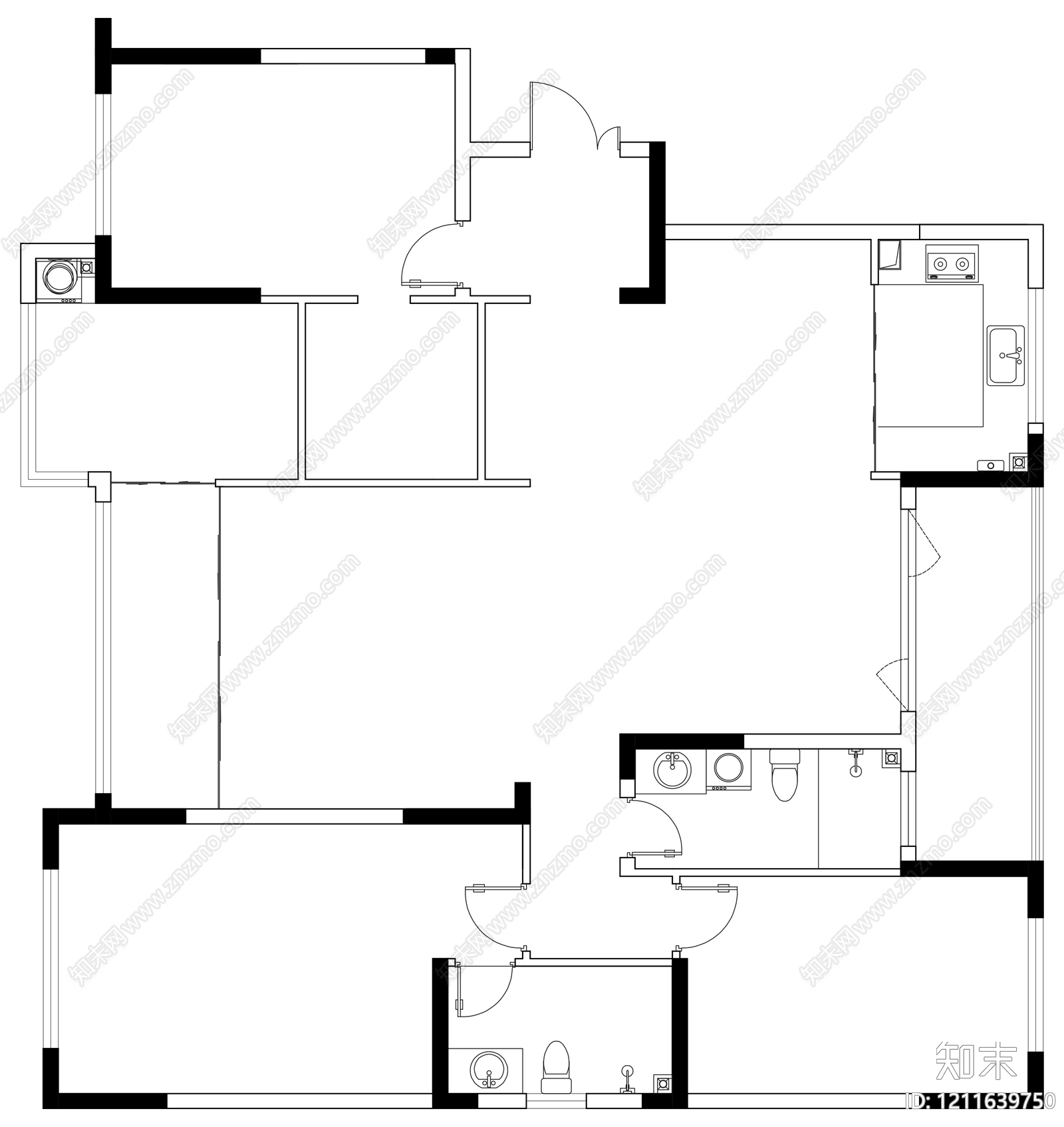 大平层cad施工图下载【ID:1211639750】