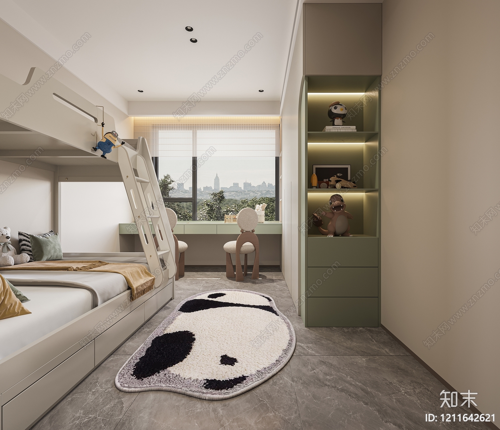 现代简约通用儿童房3D模型下载【ID:1211642621】