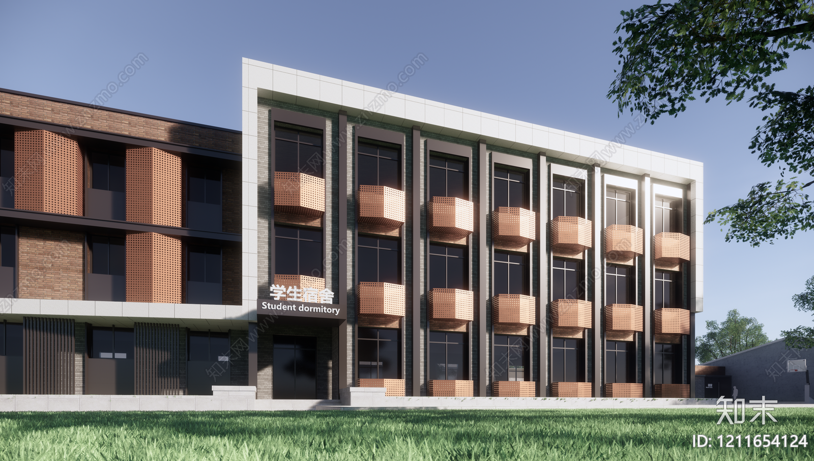 新中式学生宿舍SU模型下载【ID:1211654124】