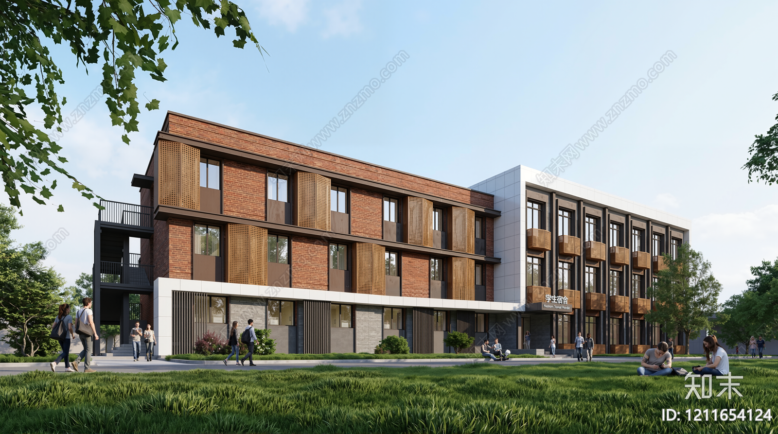 新中式学生宿舍SU模型下载【ID:1211654124】