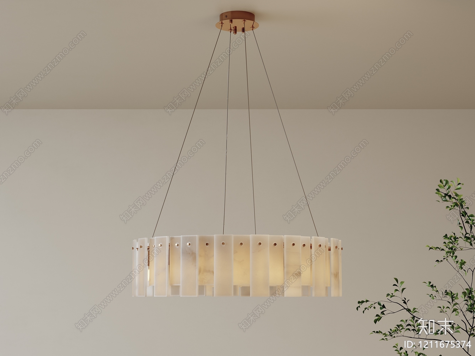 奶油风客厅吊灯3D模型下载【ID:1211675374】