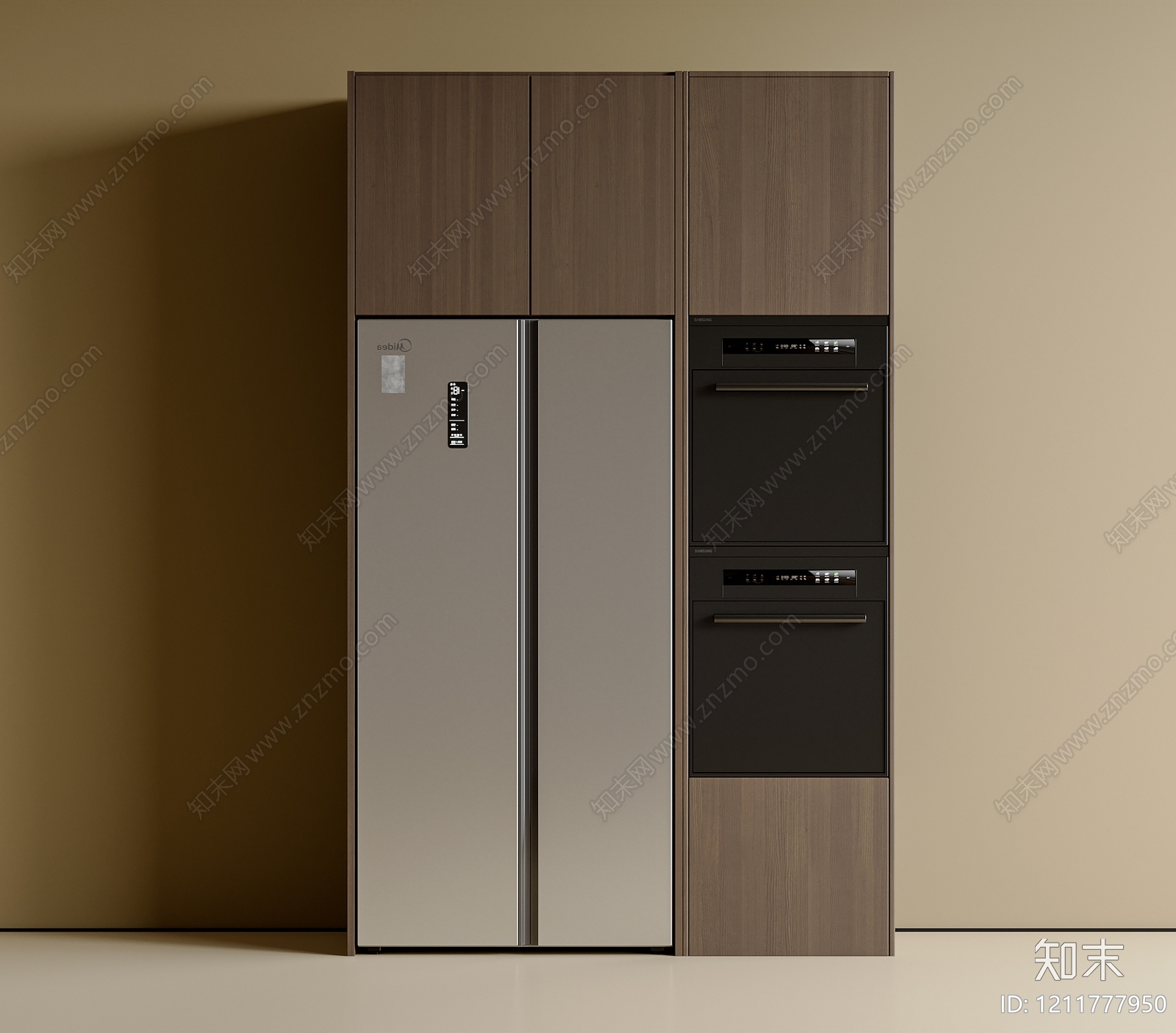 现代简约冰箱柜3D模型下载【ID:1211777950】