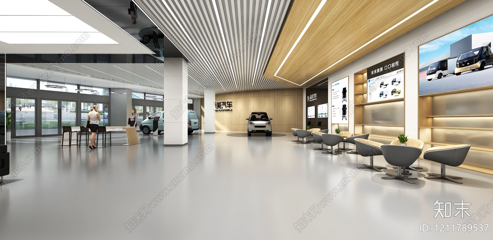 现代简约汽车展厅3D模型下载【ID:1211789537】