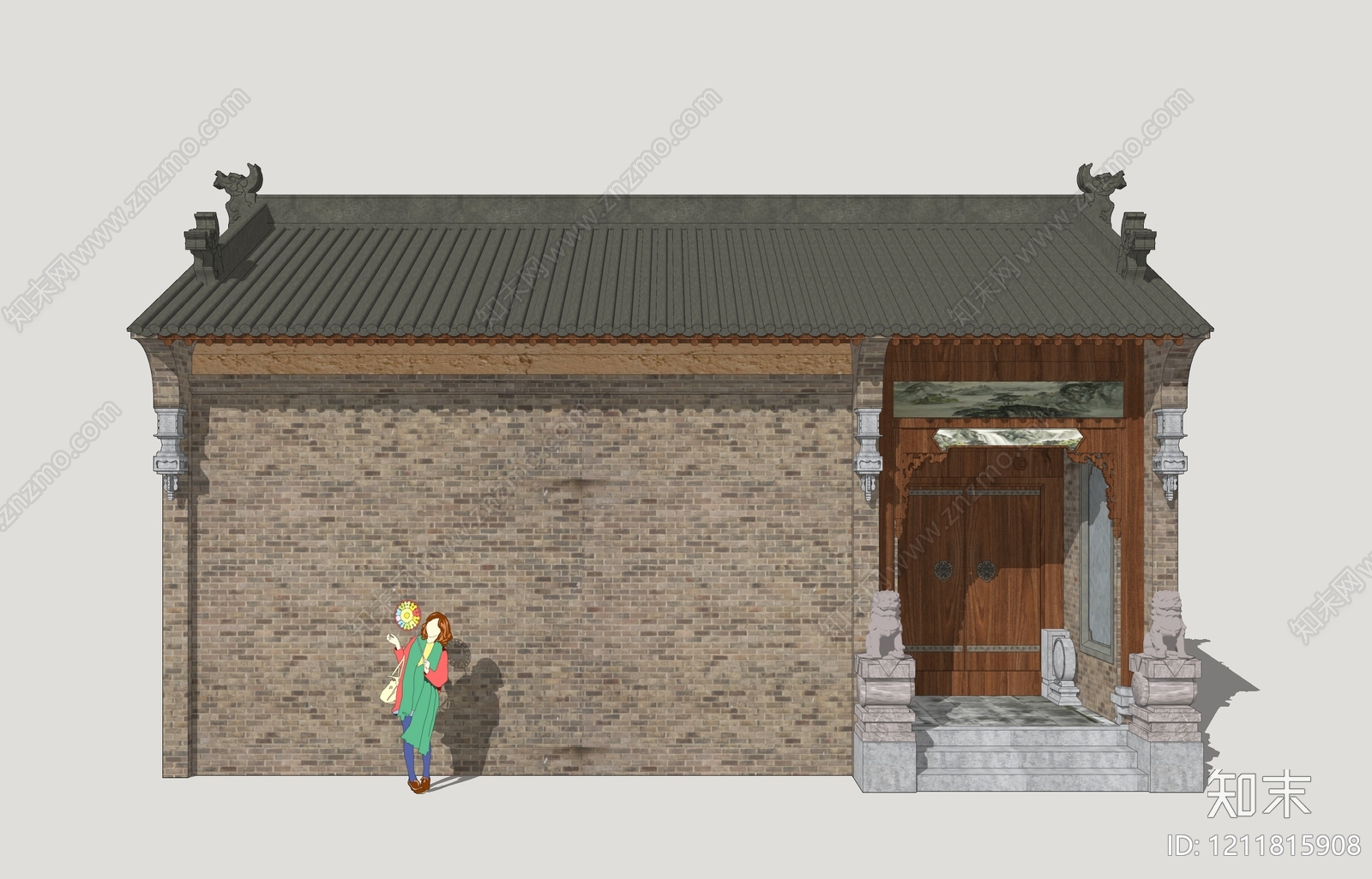 中式古建筑SU模型下载【ID:1211815908】