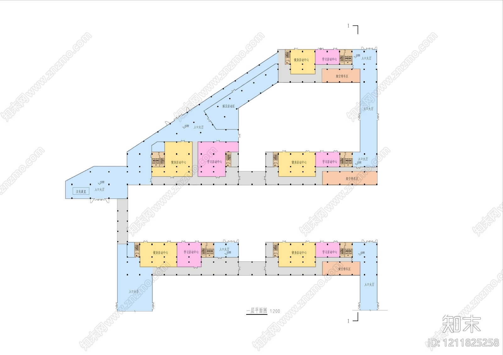 现代学校建筑cad施工图下载【ID:1211825258】